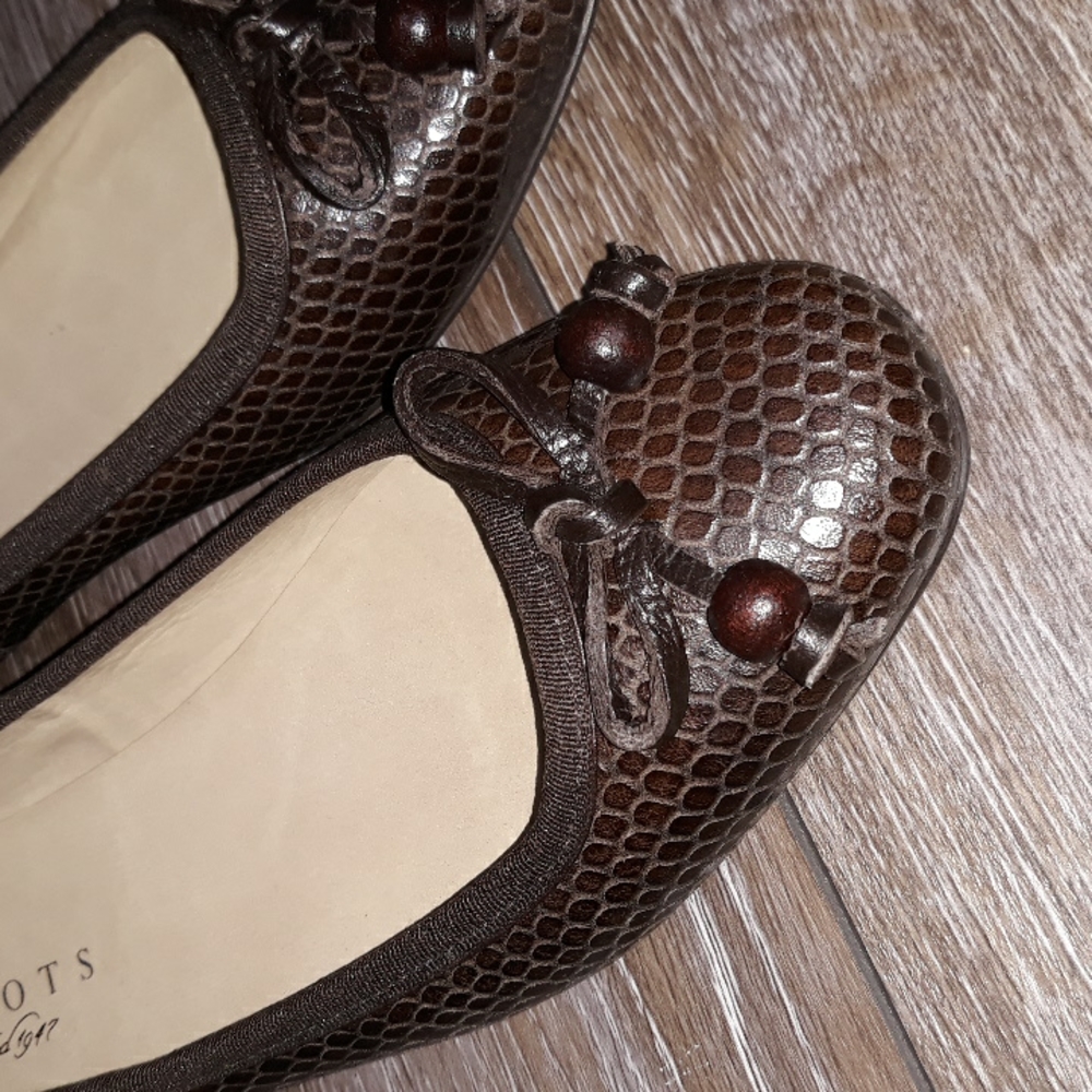 Talbots Python Print Brown Leather Flats. Mint Co… - image 2